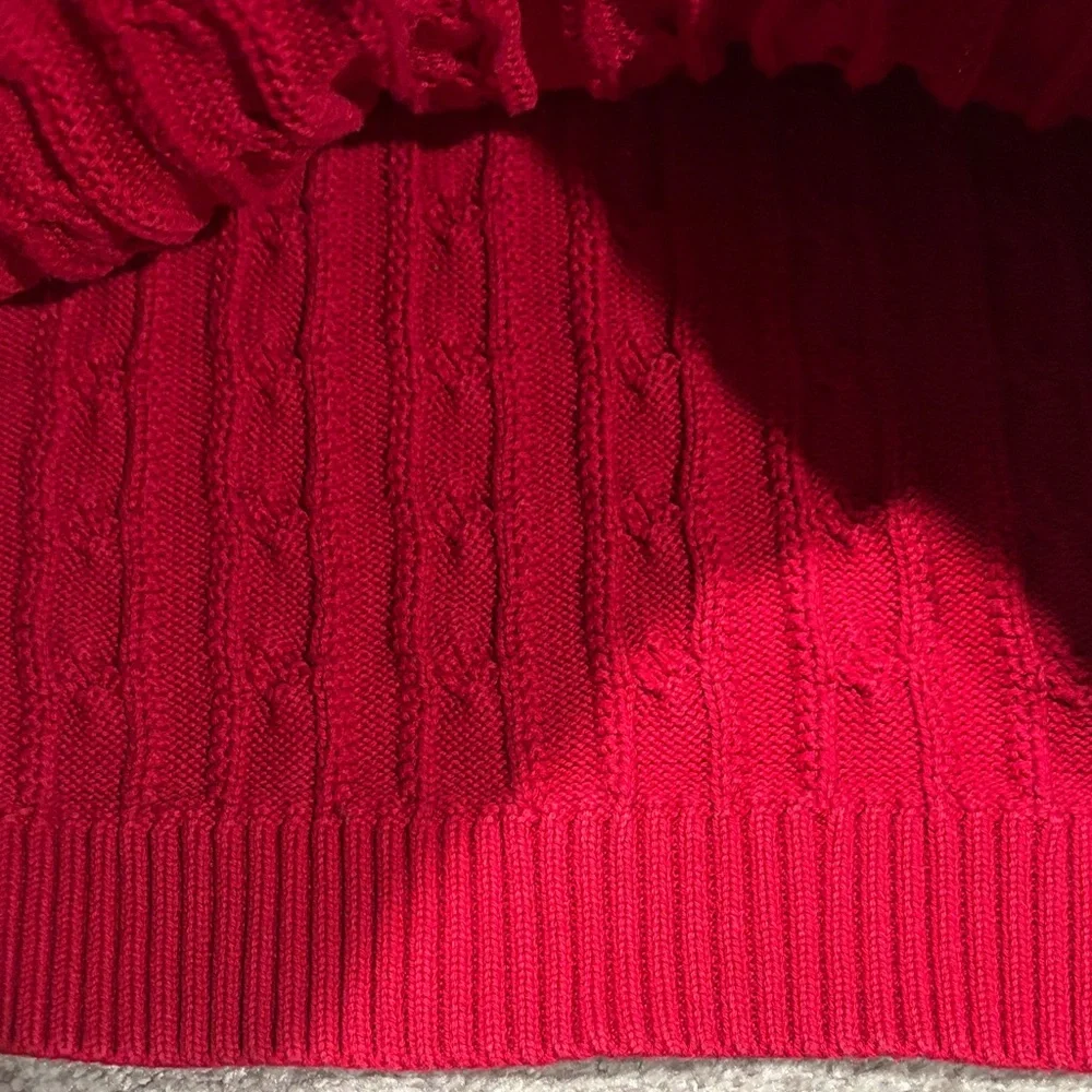 Lauren Ralph Lauren Red Cable Knit Sweater size L - Picture 9 of 12